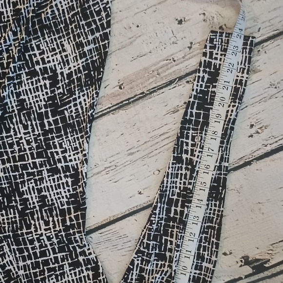 Karen Kane Black White Abstract Pint Long Sleeve A Line Dress L - Picture 5 of 7